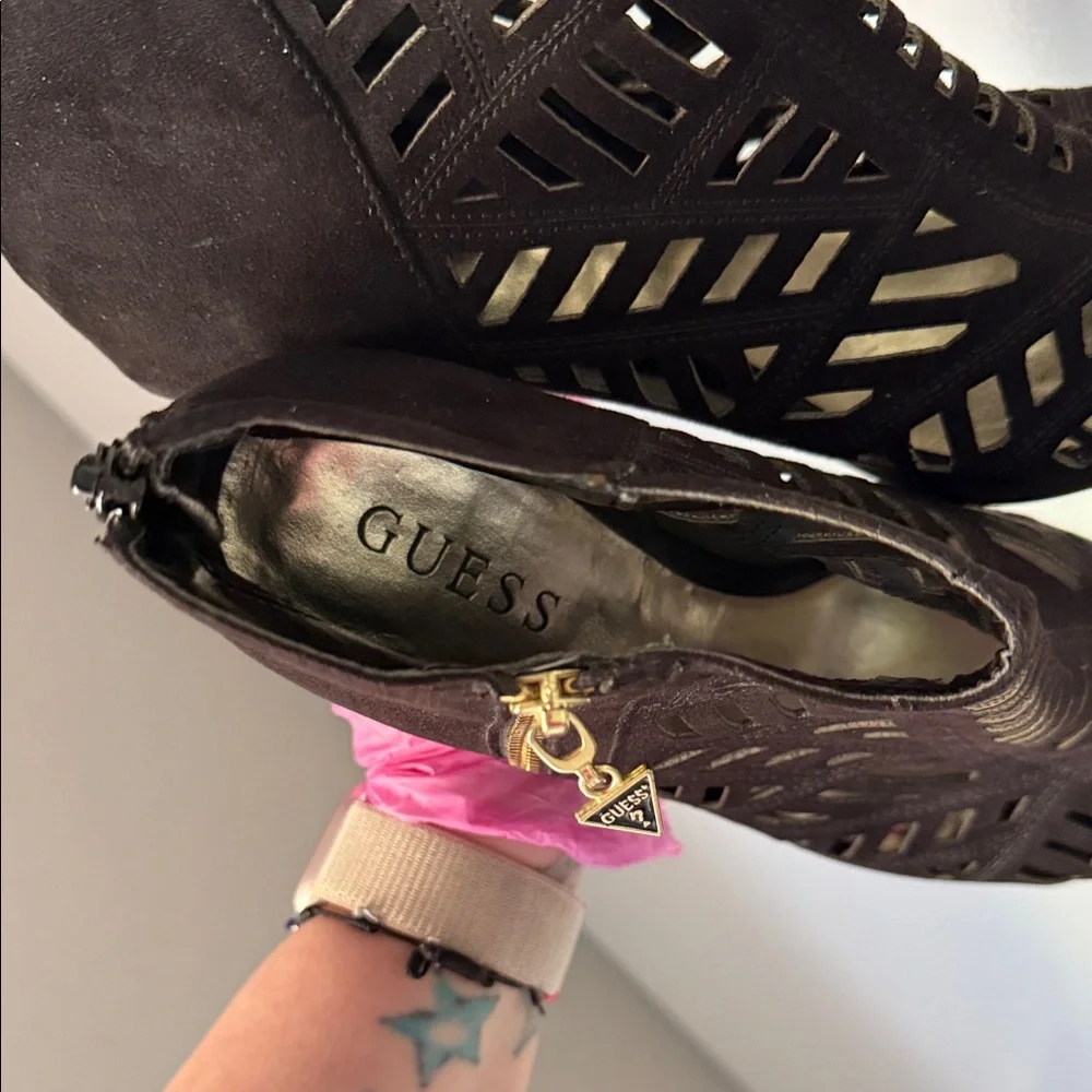 Guess Women's Black Cutout Heels - Picture 8 of 11